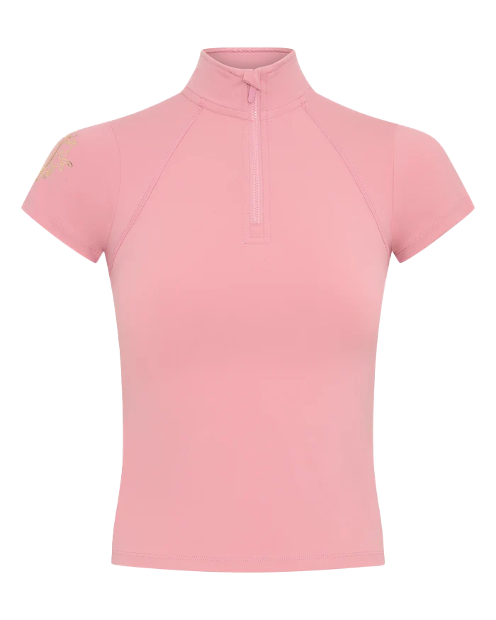 Kids- Short Sleeve Equestrian Baselayer - Pink